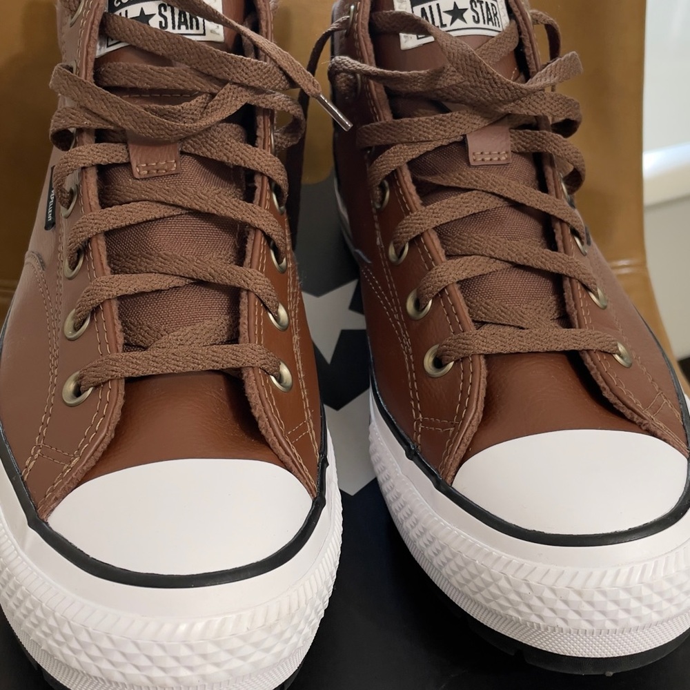 Converse All Star Brown and White High-Top Sneakers